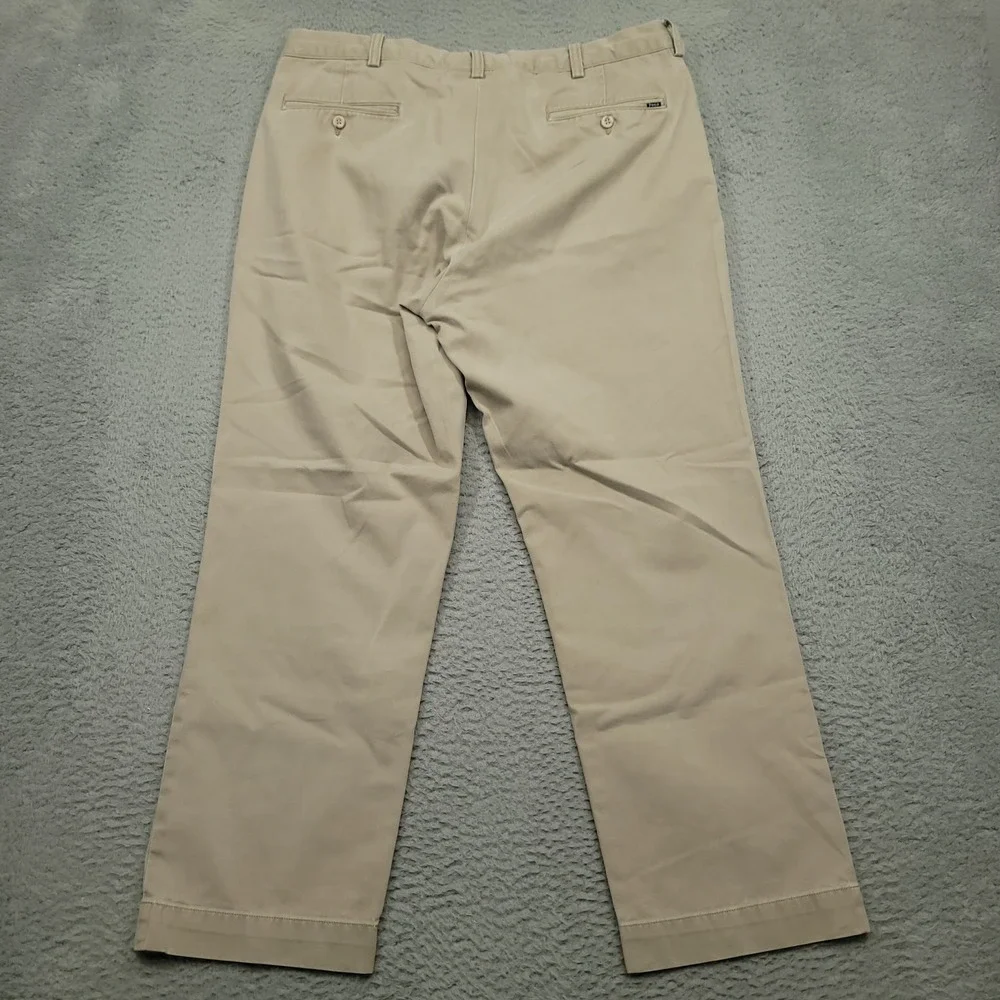 Polo Ralph Lauren Mens 36x30‎ Chino Pants Tan Beige Cotton Flat Front EUC